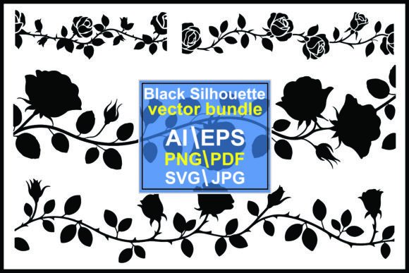 Collection Rose Vine Silhouette Floral Graphics and Illustrations Review
