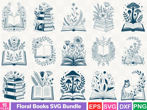 Floral Books SVG Bundle: A Designer’s Take on Graphics and Illustrations