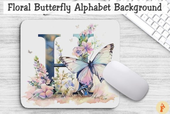 Floral Butterfly Letter H Background Graphics Review