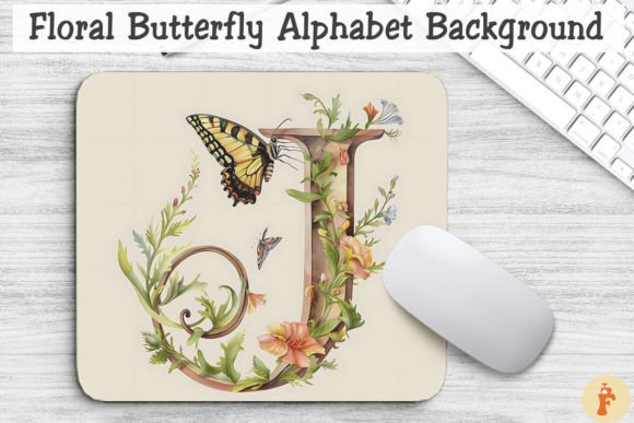 Floral Butterfly Letter J Background Graphics Review