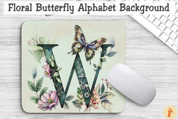 Floral Butterfly Letter W Background Graphics and Backgrounds Review