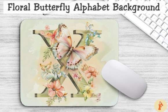 Floral Butterfly Letter X Background Graphics Review