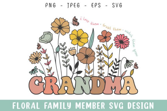 Floral Grandma Vintage Flower Design Graphics and Crafts Review