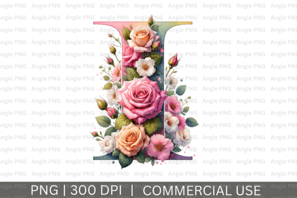 Floral Letter I Monogram PNG Clipart Graphics and Crafts Review
