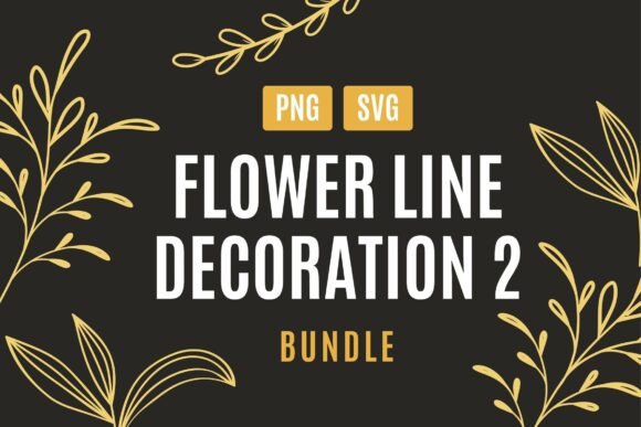 Floral Line Decoration Set 02: Graphics and Illustrations for Editorial Polish