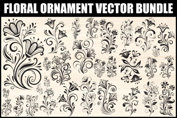 Floral Ornament Vector Bundle: Graphics and Illustrations for Editorial Polish