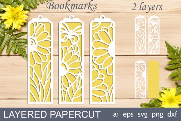 Flower Bookmark Svg, Bookmark Floral Graphics and Crafts
