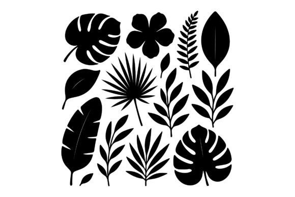 Jungle SVG - Tropical Floral Leaves Graphics and Illustrations