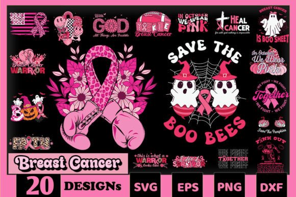Support Breast Cancer SVG Bundle: Graphics and Crafts for Sellers